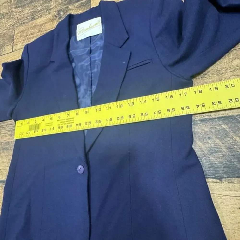 Birnbaum's Navy Blue‎ Professional Skirt Suit Blazer Set Business Office Wear